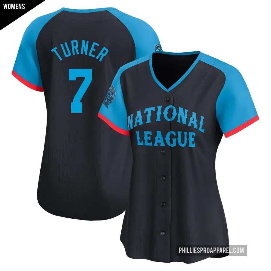 Women's Philadelphia Phillies ＃7 Trea Turner Limited Navy National League 2024 All-Star Game Jersey