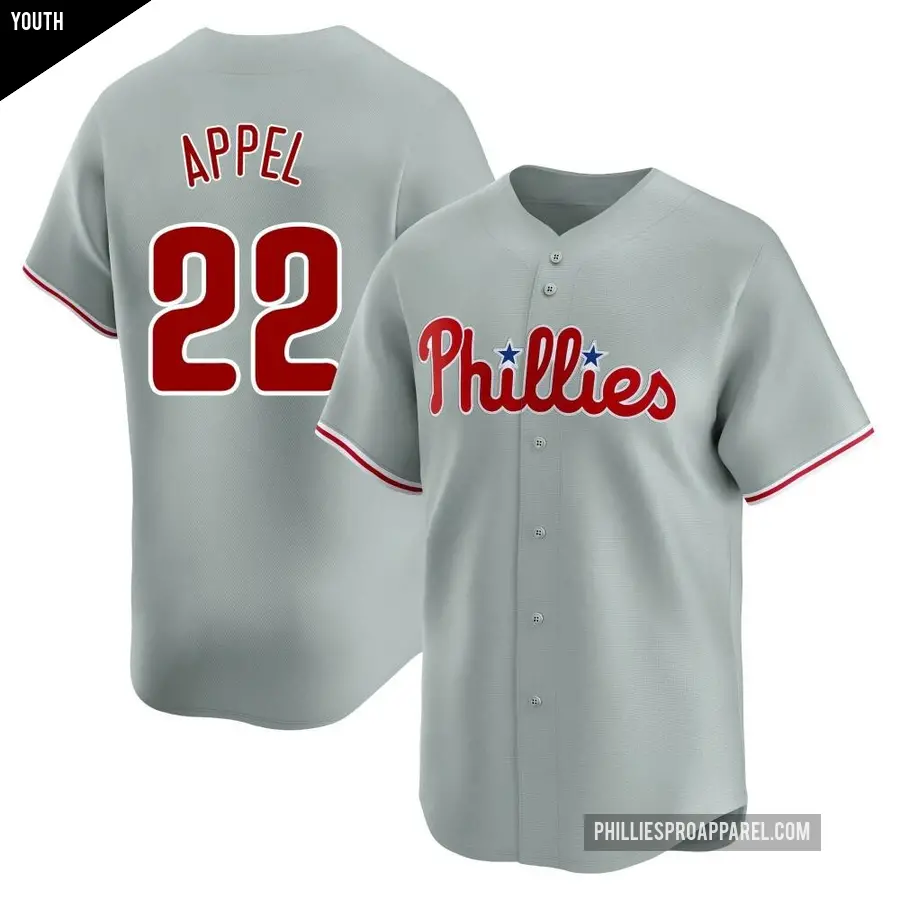 Youth Philadelphia Phillies ＃22 Mark Appel Limited Gray Away Jersey