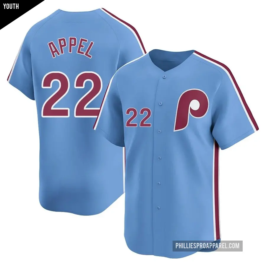 Youth Philadelphia Phillies ＃22 Mark Appel Limited Light Blue Alternate Jersey