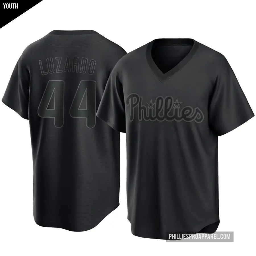 Youth Philadelphia Phillies ＃44 Jesus Luzardo Replica Black Pitch Fashion Jersey