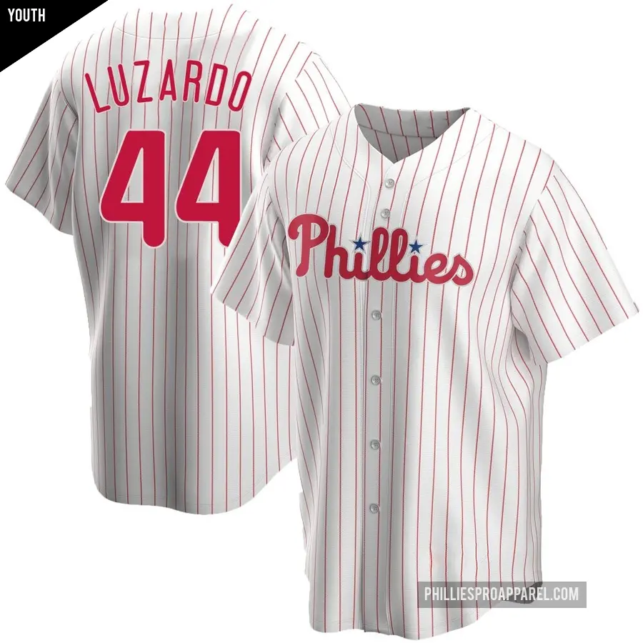 Youth Philadelphia Phillies ＃44 Jesus Luzardo Replica White Home Jersey