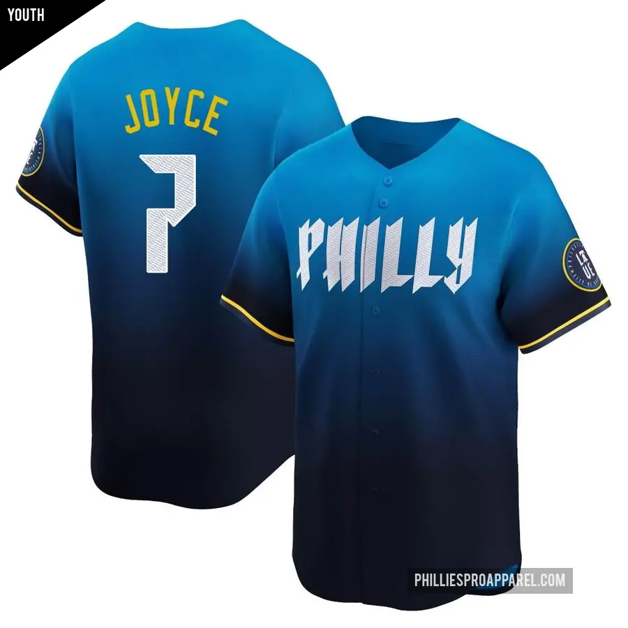 Youth Philadelphia Phillies ＃7 Matt Joyce Limited Blue 2024 City Connect Jersey