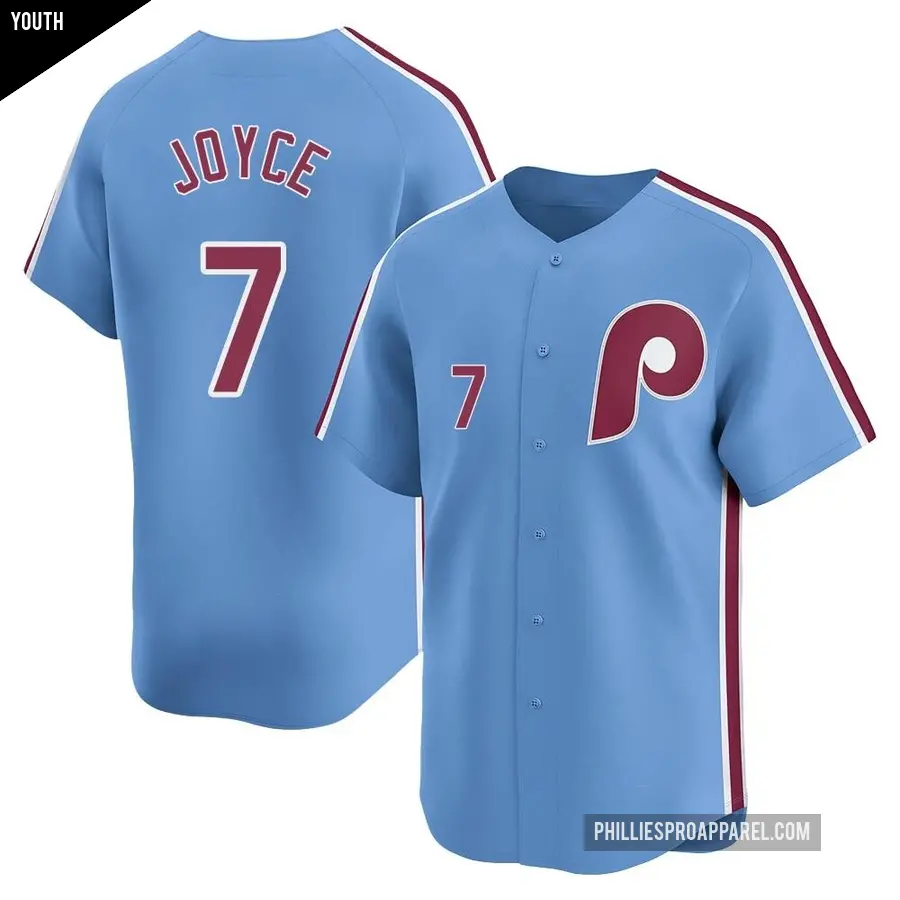 Youth Philadelphia Phillies ＃7 Matt Joyce Limited Light Blue Alternate Jersey