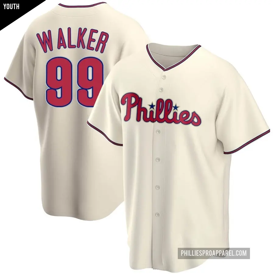 Youth Philadelphia Phillies ＃99 Taijuan Walker Replica Cream Alternate Jersey