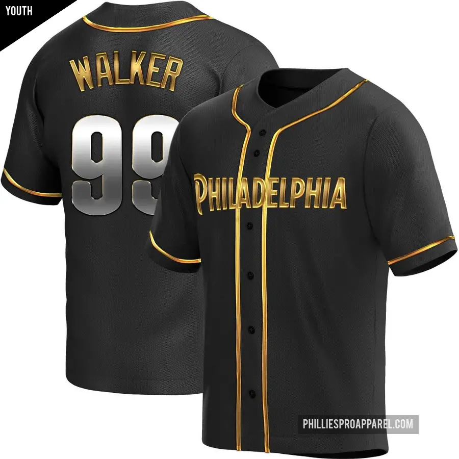 Youth Philadelphia Phillies ＃99 Taijuan Walker Replica Gold Black en Alternate Jersey