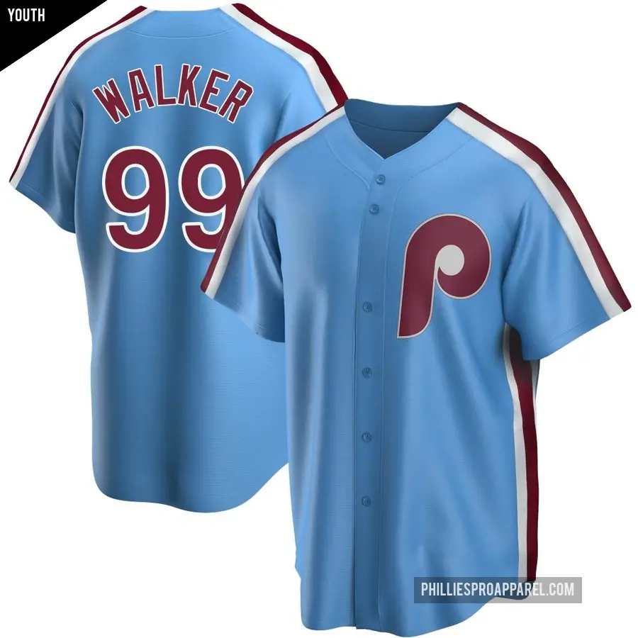 Youth Philadelphia Phillies ＃99 Taijuan Walker Replica Light Blue Road Cooperstown Collection Jersey